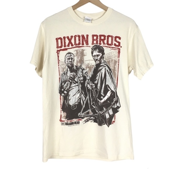 THE WALKING DEAD Graphic T Shirt Dixon Bros Daryl Merle Zombies AMC Size Medium - Picture 1 of 8
